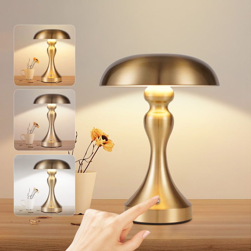 Glitzerlife Tischlampe Kabellos Nachttischlampe LED - Touch Dimmbar Retro Gold Bronze Lampe Mit USB Aufladbar Batterie Tischlampen Für Fensterbank Wohnzimmer_voghion.com