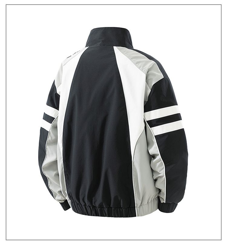 Inspiriertes Herbst-Set aus Jacke und Hose für Teenager – trendiges Streetwear-Outfit für Highschool- und College-Studenten (M-3XL, Marineblau/Schwarz/Weiß)_voghion.com