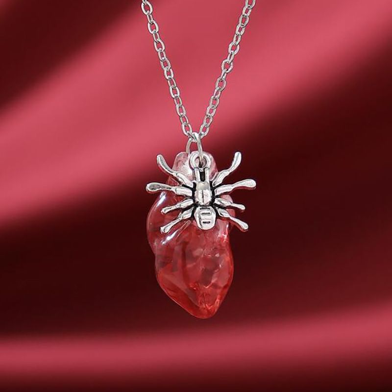 Nuevo collar de órgano de corazón de resina a la moda, colgante exagerado creativo femenino de Halloween_voghion.com