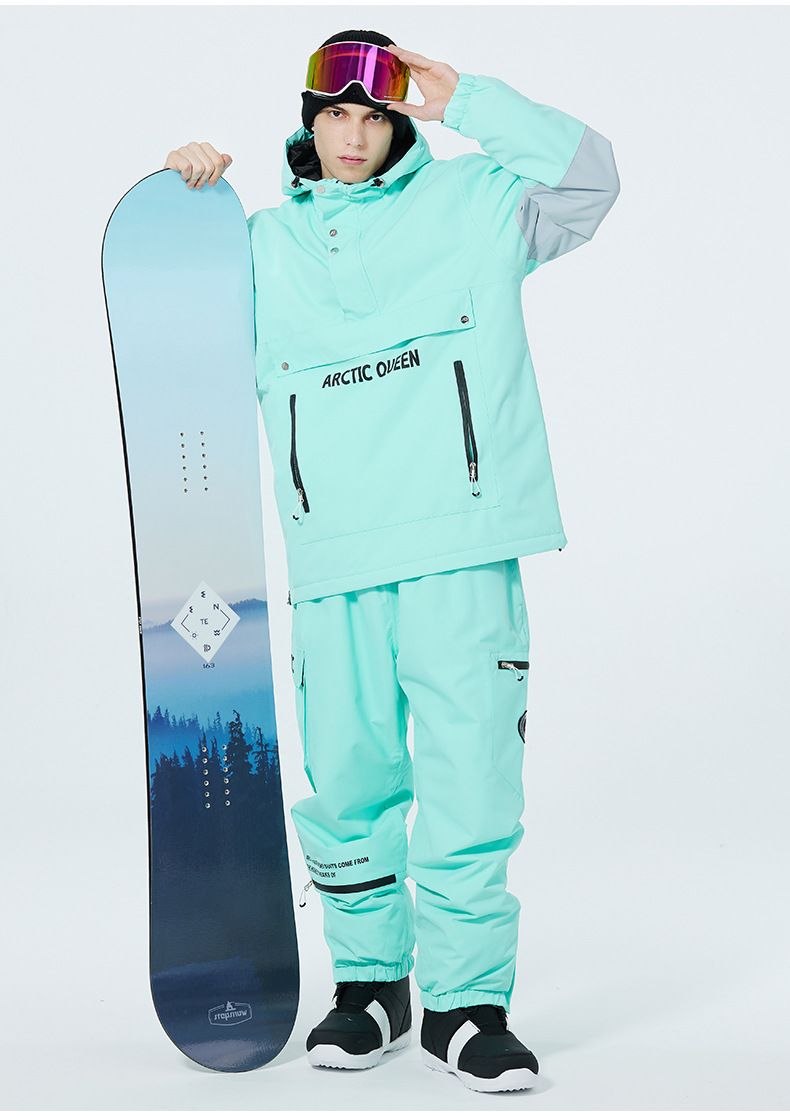 Veste de ski unisexe à capuche - Pull de snowboard coupe-vent et chaud pour hommes et femmes - Vêtements de sports d'hiver en extérieur_voghion.com