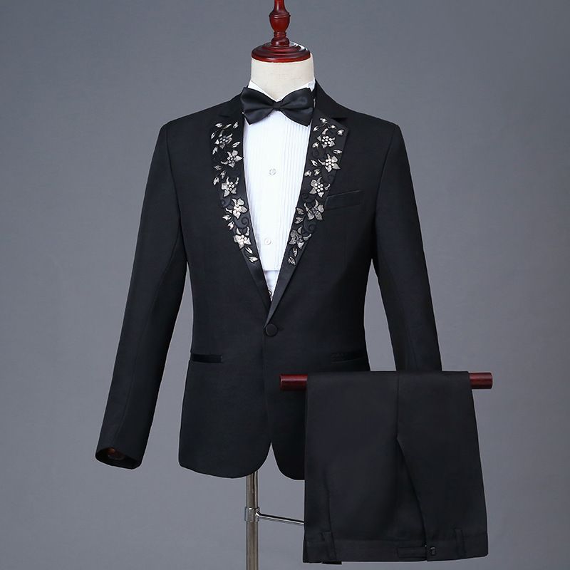 CT Herrenanzug für Trauzeugen, Hochzeitsbankett, Fotostudio, Outfit, Gastgeber, Sänger, Performance-Anzug_voghion.com