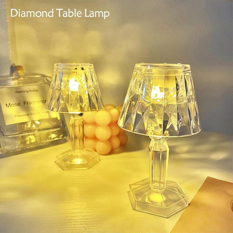 1PC LED Crystal Table Lamp Acrylic Diamond Table Lamp LED Night Light Bedside Lamp Bedroom Decoration_voghion.com