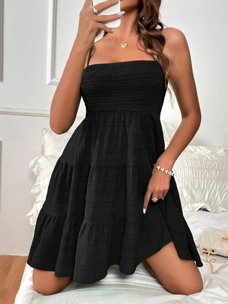 Women's Clothing Camisole Mini Dress Sleeveless Flowy A Line Short Dress_voghion.com