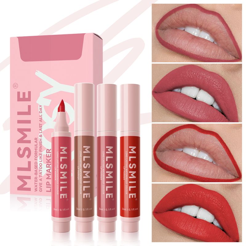Marker Liquid Lipstick Set Matte Non-Stick Cup Gloss Easy To Apply Liner Lip Glaze_voghion.com