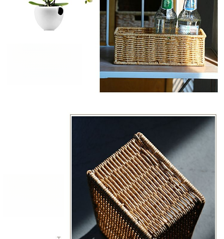 Cestino portaoggetti da tavolo Pulan, in rattan, per bagno, soggiorno, telecomando, cucina, spezie_voghion.com