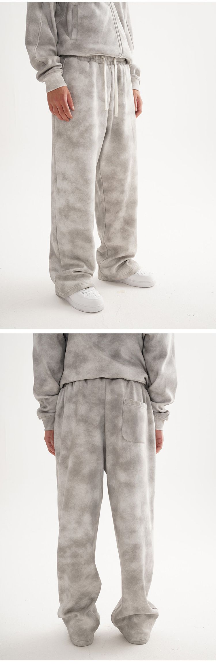 Herren-Jogginghose aus schwerem, abgenutztem Fleece mit geradem Bein – Streetwear-Jogginghose mit entspannter Passform für den Winter_voghion.com