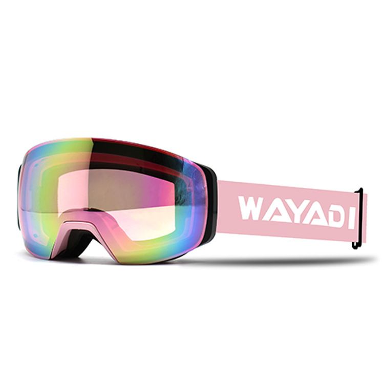 Men's Women's Magnetic Goggles, Spherical Double Layer Windproof And Anti-fog Outdoor Wide Field Ski Goggles_voghion.com