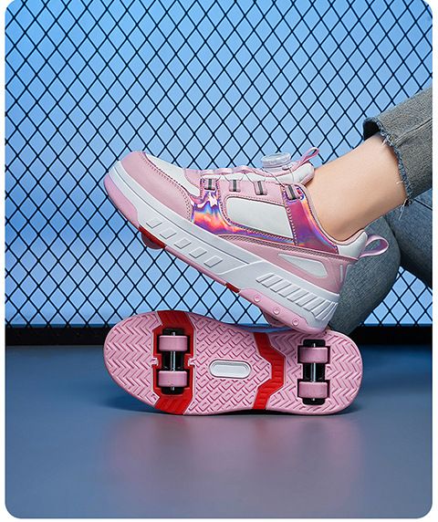 Roller Skates, Double Row Wheels, Deformed Shoes, Wheel Shoes, Roller Skates, Four Wheel Skates, Double Row Wheels For Children And Teenagers_voghion.com