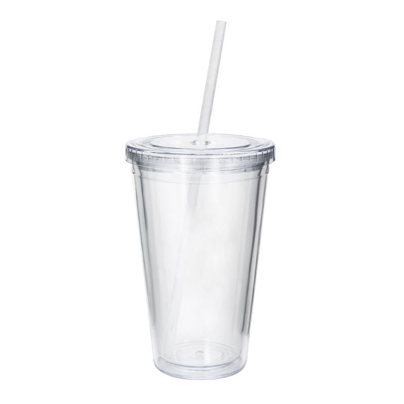 Copo de palha com tampa, copo de bebida reutilizável de camada dupla, copo de plástico transparente, chá, frutas, canecas de café, garrafa de água faça você mesmo_voghion.com