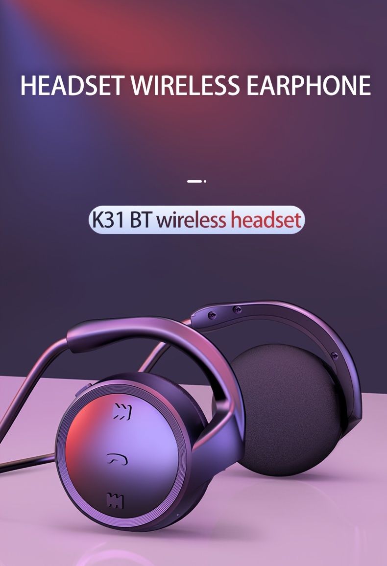 K31 uus BT-peakomplekt 5.0 kõrvakinnitusega ja kõrvakurtide spordikaart_voghion.com