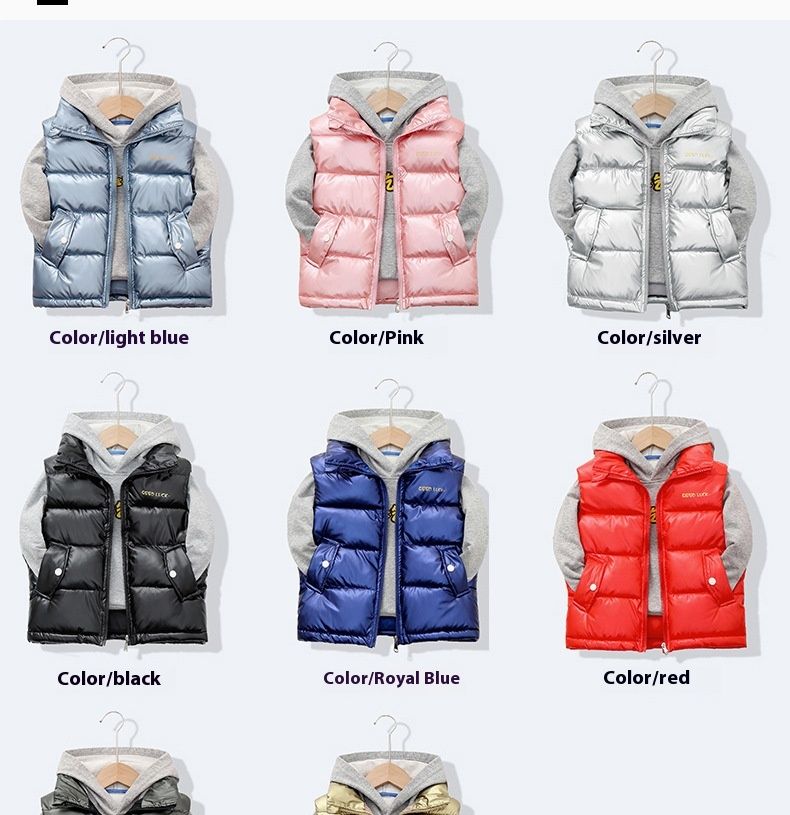 Çocuk pamuklu erkek çocuk kız bebek, orta yaşlı büyük çocuk, sonbahar ve yelek, kış dış giyim, çocuk_voghion.com