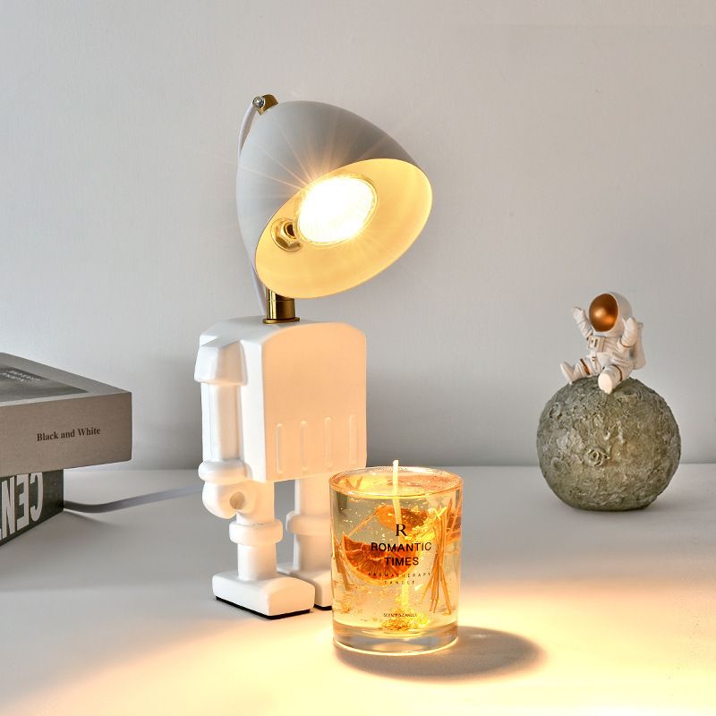 Creative Robot Resin Wax Table Timer Dimmable Bedroom Aromatherapy Bedside Hot Melt Lamp Candle Melting_voghion.com