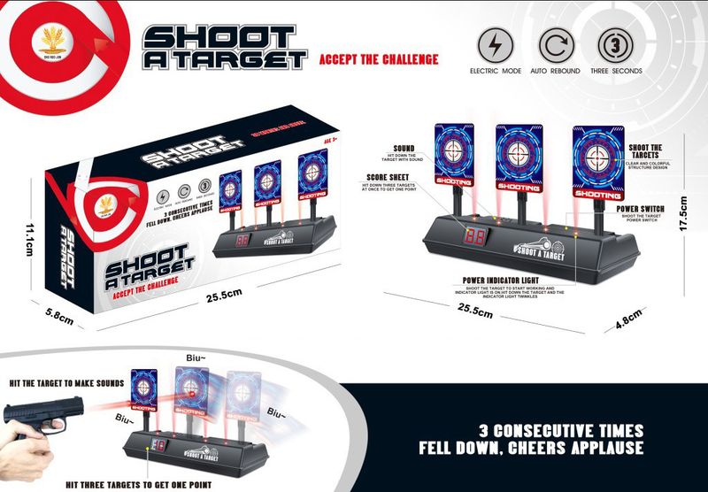 Electronic Scoring Target Mobile Shooting Training Electric Soft Bullet Gun Toy Target Battle Practice Target Automatic Reset_voghion.com