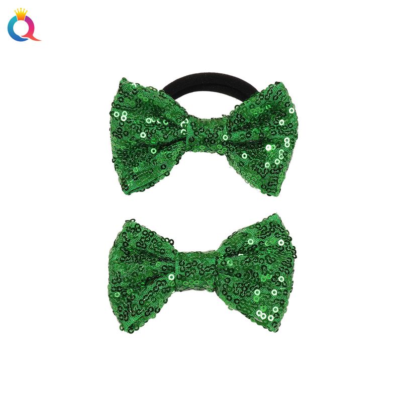 Set di fermagli e elastici per capelli con fiocco glitterato: accessori per capelli eleganti e giocosi per donne e ragazze (verde/rosso/giallo)_voghion.com