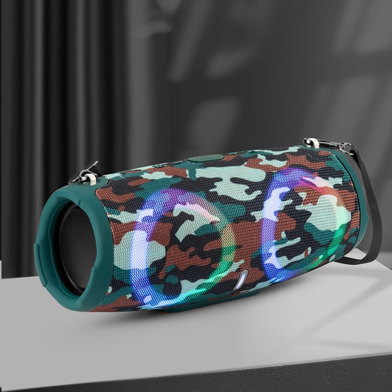 1 PC War Drum Ηχείο Bluetooth τρίτης γενιάς με έγχρωμα φώτα RGB, φορητό εξωτερικό αδιάβροχο ηχείο Bluetooth_voghion.com