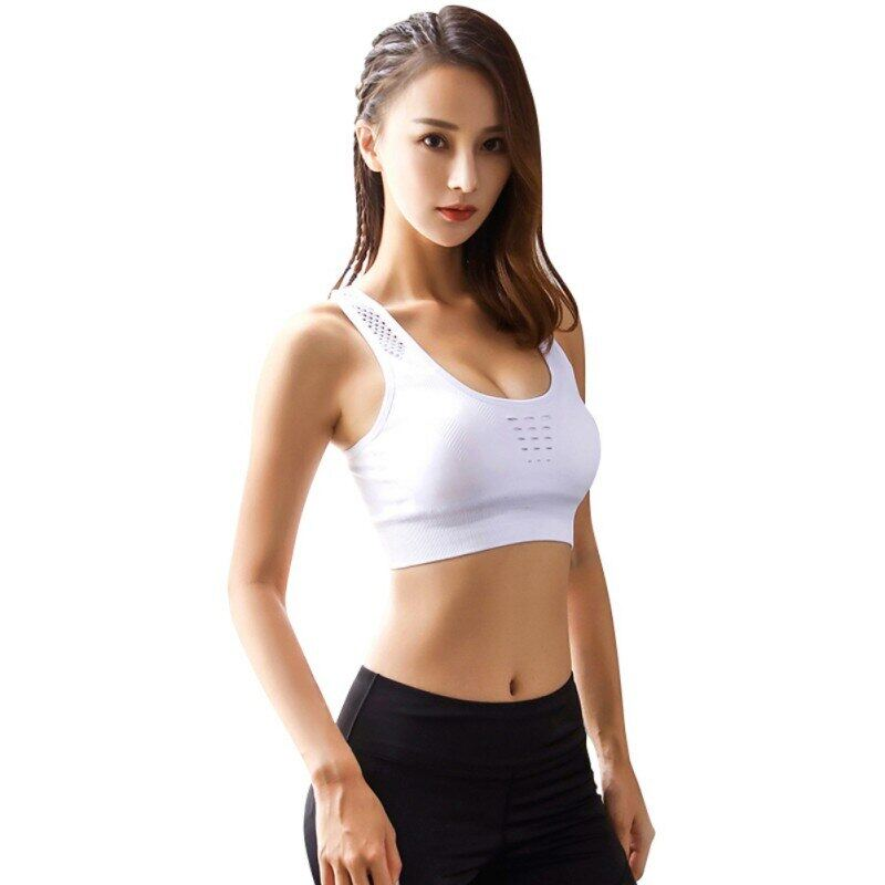 SUPERFLOWER Reggiseno Fiess da donna con scollo a U senza anello in acciaio Canottiera intima traspirante cava antiurto Taglie forti_voghion.com