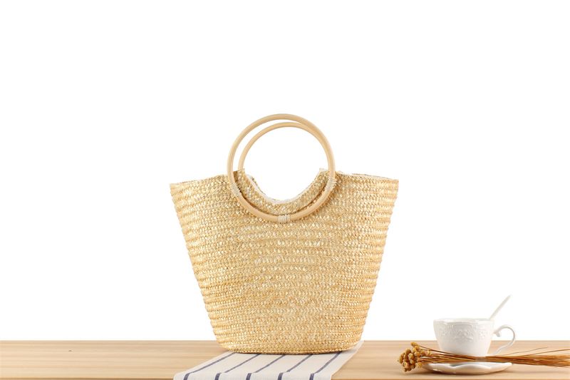 Nuova borsa intrecciata a mano in rattan con fiori di grande capacità e borsa intrecciata in paglia per le vacanze al mare_voghion.com
