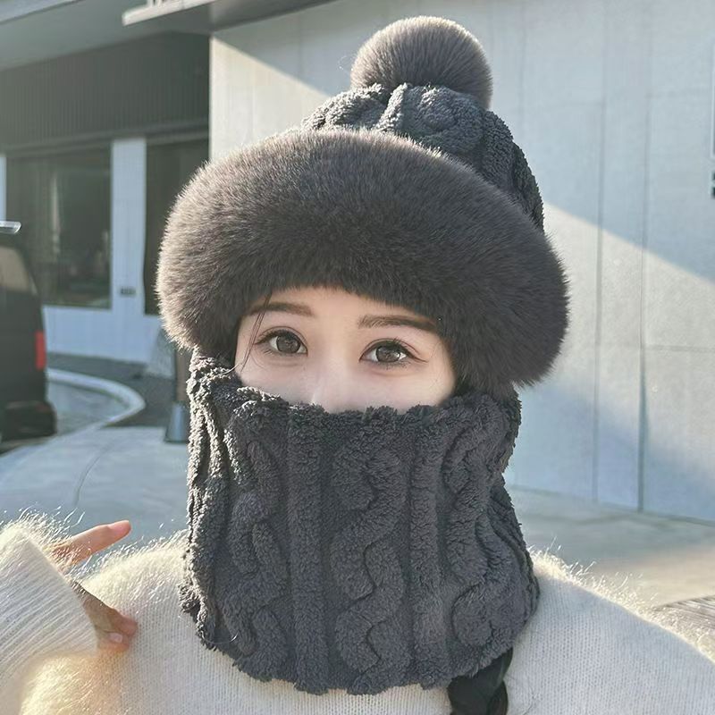 Maschera integrale da ciclismo invernale da donna LazyZoom, scaldacollo antivento, foderato in pile, protezione per le orecchie, fascia per la testa, cappello caldo integrato_voghion.com