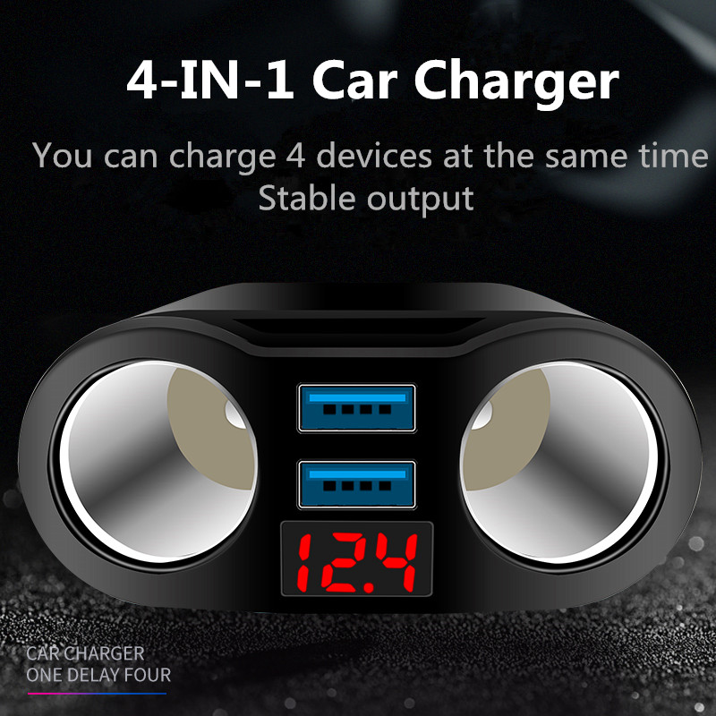 USB 3.1A Çift Araç Şarj Cihazı 2-Port LCD Monitör 12-24V Puro Soket Işık Hızlı Araç Şarj Cihazı Güç Adaptörü Araba Styl_voghion.com