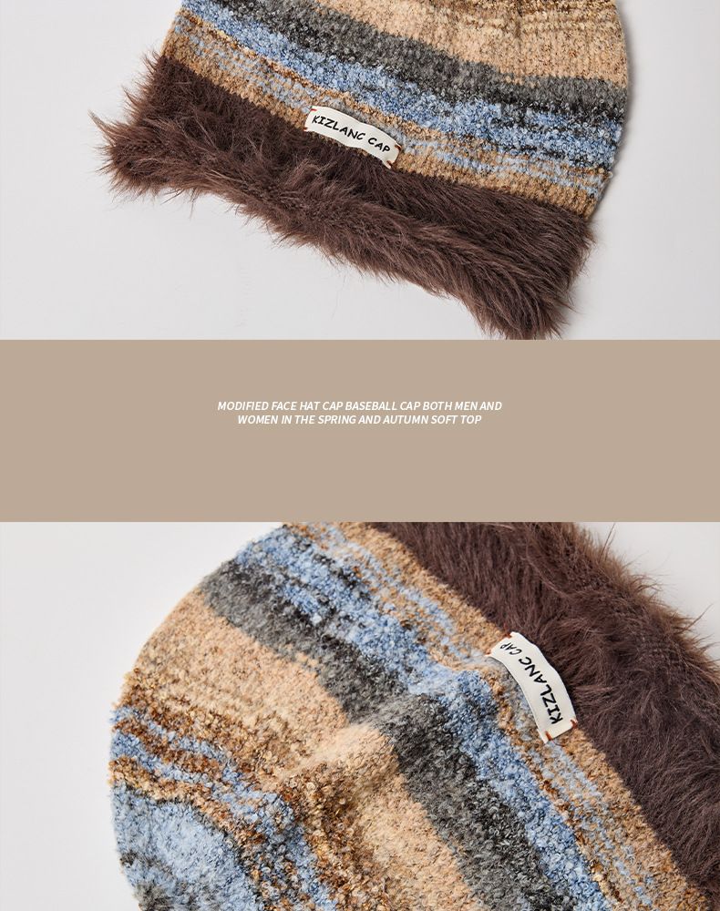 Cappello di lana per bambini, inverno, grande circonferenza della testa, mostra il viso, piccolo cappello di lana, caldo cappello lavorato a maglia, versatile cappello freddo_voghion.com