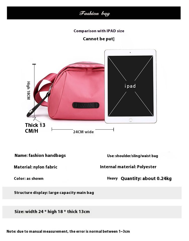 Shell Bag 2024 Nei Dammentasch Waasserdicht Nylon Oxford Eenzel Schëllertasch Multifunktionell Tailletasch Villsäiteg Kleng Schräg Broschttasch_voghion.com