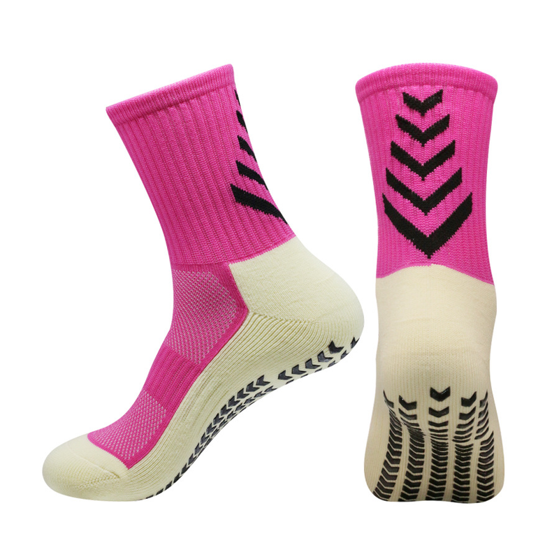 Mittellange Fußballsocken mit dicker Handtuchunterseite, rutschfeste selbstklebende Sportsocken für Herren und Damen, Yogasocken, Trampolinsocken, Laufsocken_voghion.com
