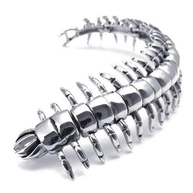 Heren sieraden armband titanium staal Zoo Centipede armband_voghion.com