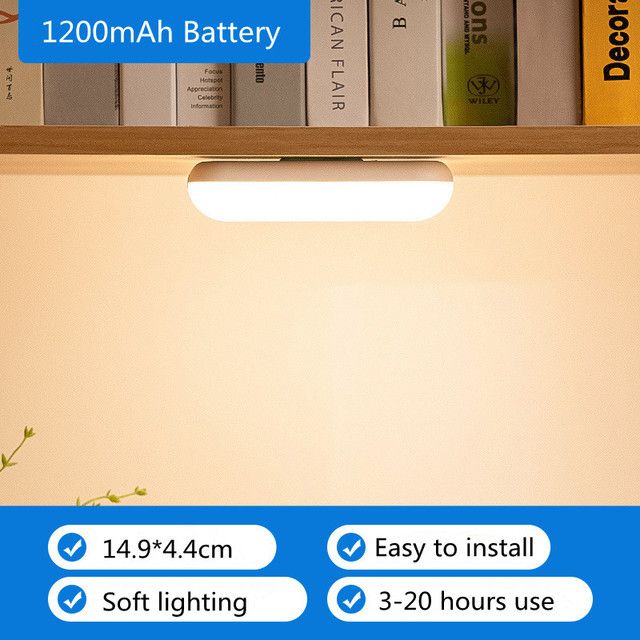 LED eye protection night light wireless touch dormitory learning reading light USB charging dimmable bedroom mini night lamp_voghion.com