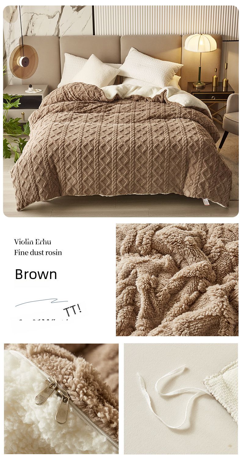 Double-layer thickened Tower velvet blanket lambswool sofa blanket office nap air conditioning children's blanket quilt cover_voghion.com