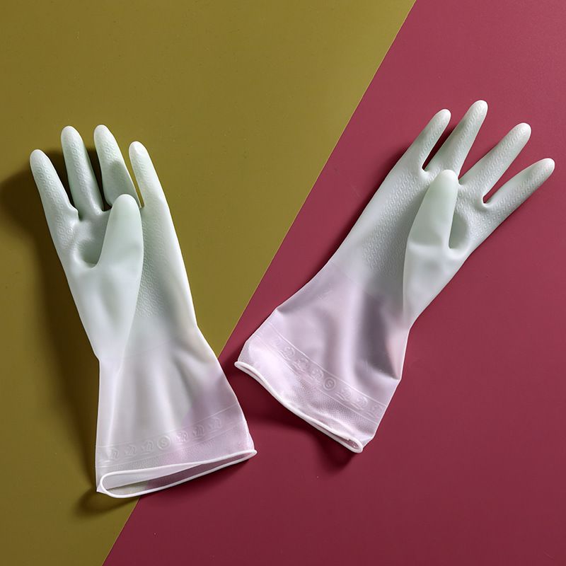 Kitchen Dishwashing Gradual Change Color Glue Household Housekeeping Cleaning Gloves Rubber_voghion.com