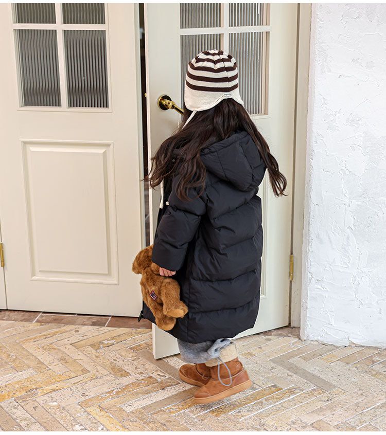 Kids' Long Puffer Coat With 90% White Duck Down – Trendy Korean-Style Winter Jacket For Boys & Girls (6 Heights, 2 Colors)_voghion.com