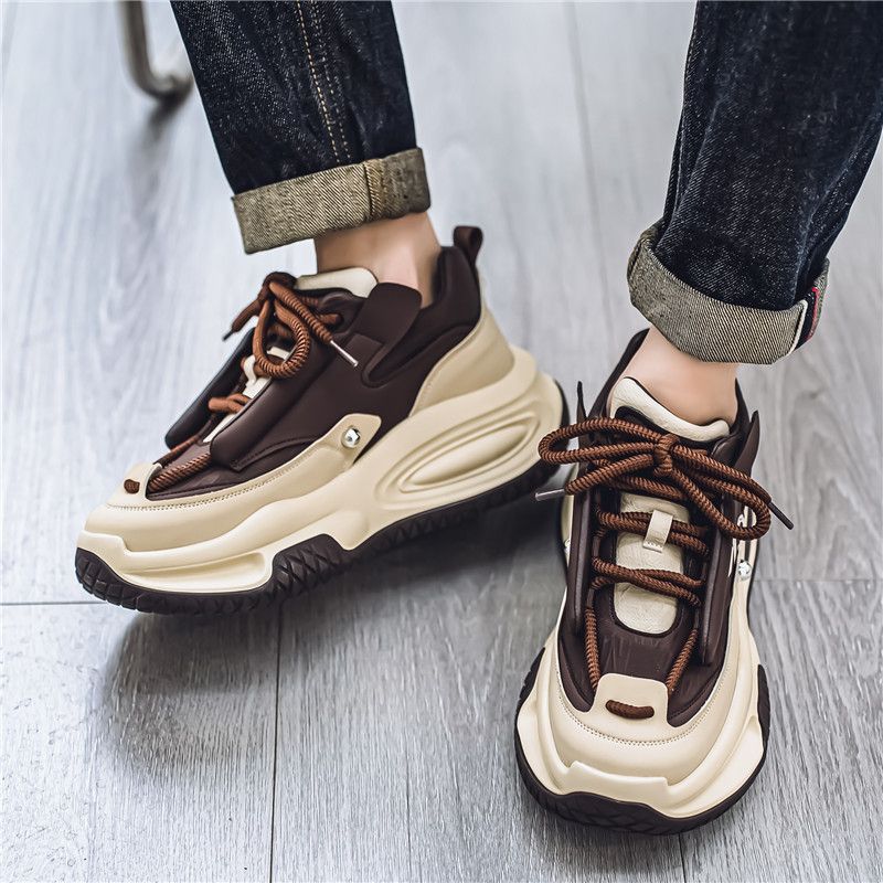 Scarpe da ginnastica alla moda da uomo in stile coreano, primavera e autunno 2025, con suola spessa, taglia grande45464748_voghion.com