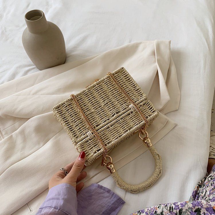 Neue ovale Schmuckschatulle, Modetrend, Handtasche aus Papierseil und Grasgewebe, vielseitige Freizeittasche für den Alltag_voghion.com