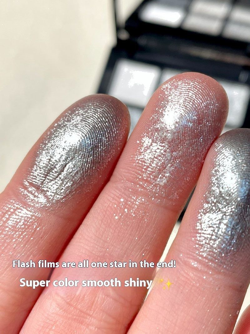 Cool Drag Sister Black Swan Neun Farbige Lidschattenplatte Perlglanz Feiner Glanz Dark Metal Punk Makeup Grau Schwarz_voghion.com