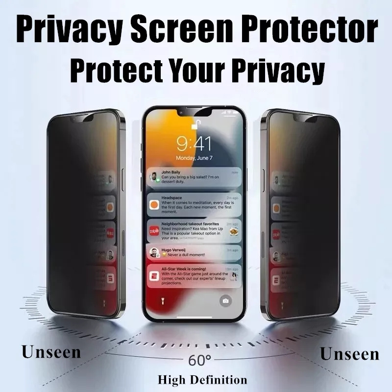 2PCS Privacy Protezione Dello Schermo Per il iPhone 14 PRO MAX Anti-Spy di Vetro Per il iPhone 13 12 11 XS Max XR 7 8 più SE 2022 Vetro Temperato_voghion.com