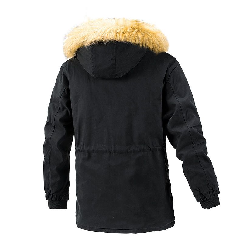 7988 Giacca invernale da uomo con cappuccio, foderata in pile, vestibilità slim, lunghezza media, in cotone mimetico, per uomo_voghion.com