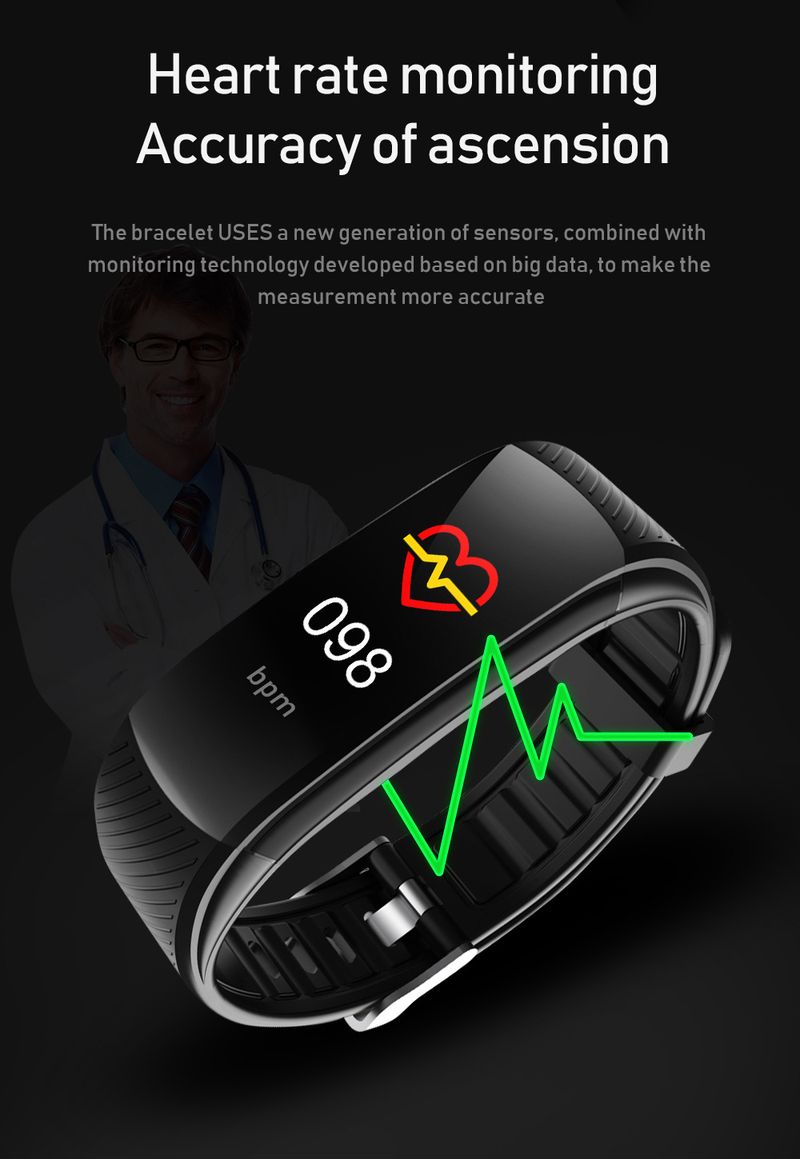 Smartwatches C5S Smart Armband Kleurenscherm Bluetooth Sport Hartslag Bloeddruk Slaap Langetermijnwekker Stappenteller Horloge_voghion.com