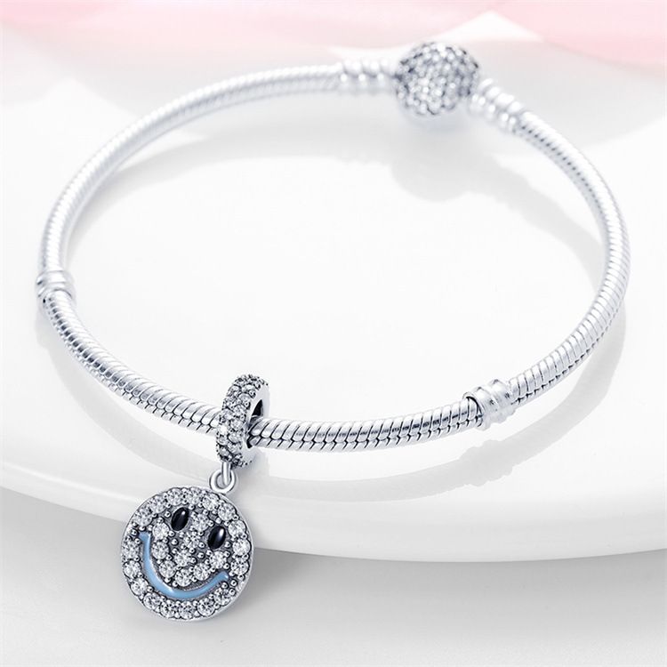 Gioielli da donna in rame bianco placcato argento 925 serie occhio del diavolo accessori fai da te perline pendenti_voghion.com