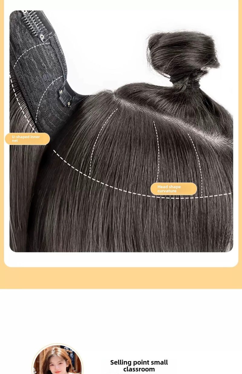 Parrucca da donna con capelli lunghi e ricci, pezzo unico, alto livello, francese, riccio, soffice, aumento invisibile, pezzo di estensione dei capelli senza soluzione di continuità_voghion.com