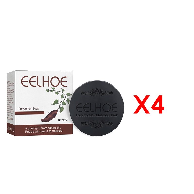 Naturlig mörknande tvål för svartgrått hår, återfärgning av hår, Polygonum Multiflorum, återfuktande tvål för skador, mjällbekämpande, glans och len tvål._voghion.com