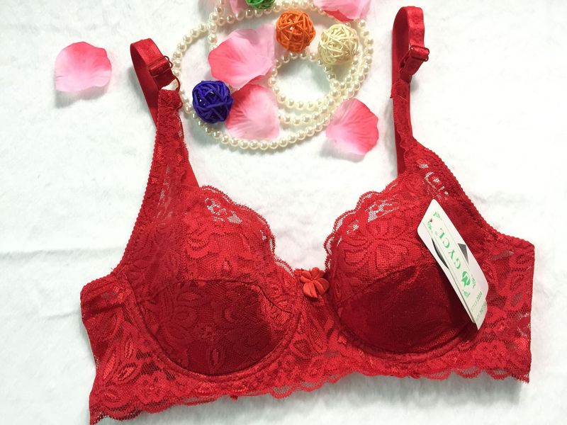 Sujetadores íntimos de encaje sexys de talla grande para mujer, para pechos grandes, estilo pequeño y fino con ajuste de anillo de acero._voghion.com