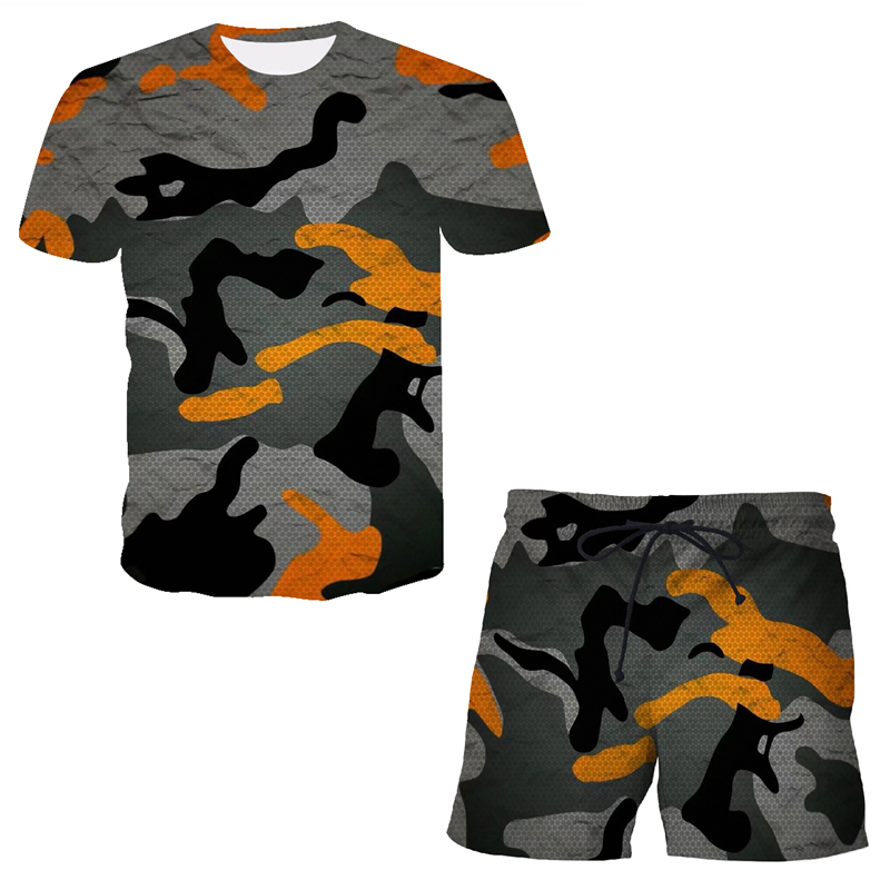 2023 zomer nieuwe heren strandbroek T-shirt Hawaiiaans vrijetijdssportpak 3D geprint_voghion.com