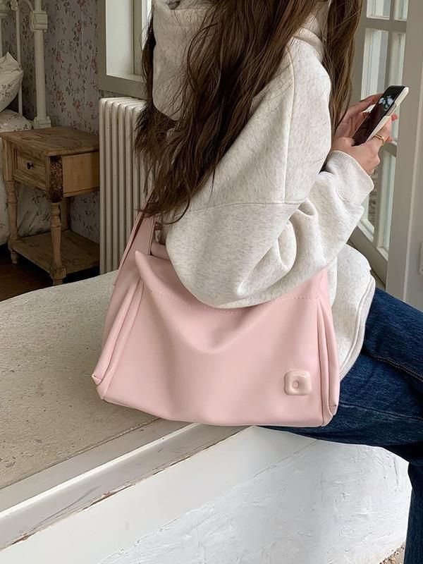 Fall/Winter 2025 New Fashion Large Capacity Shoulder Bag Solid Color Crossbody Bag Tote Bag_voghion.com