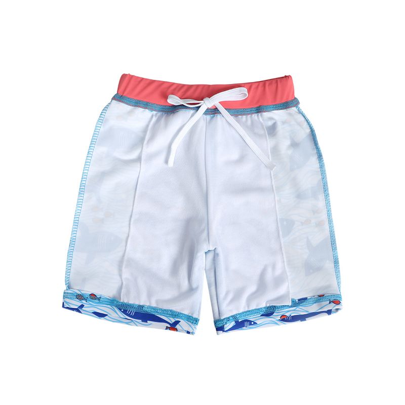 Ropa para madres y niños, traje de baño corto con protección solar dividido, tiburón, niño de dibujos animados, mangas rojas de sandía con gorro de baño_voghion.com
