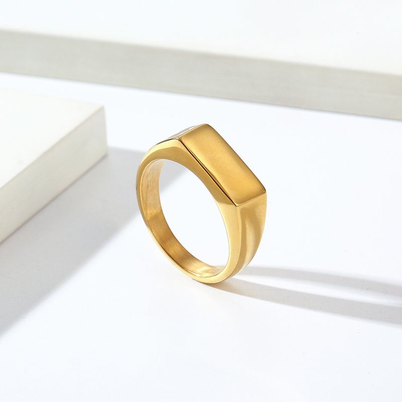 Gioielli da uomo e da donna, stile neutro e freddo, design semplice, anello con sigillo in acciaio al titanio, anello liscio senza genere_voghion.com