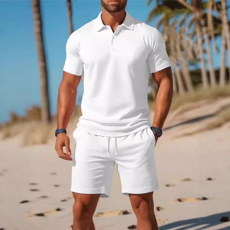 Ropa de hombre Verano Casual Todo Partido Traje de dos piezas Moda_voghion.com