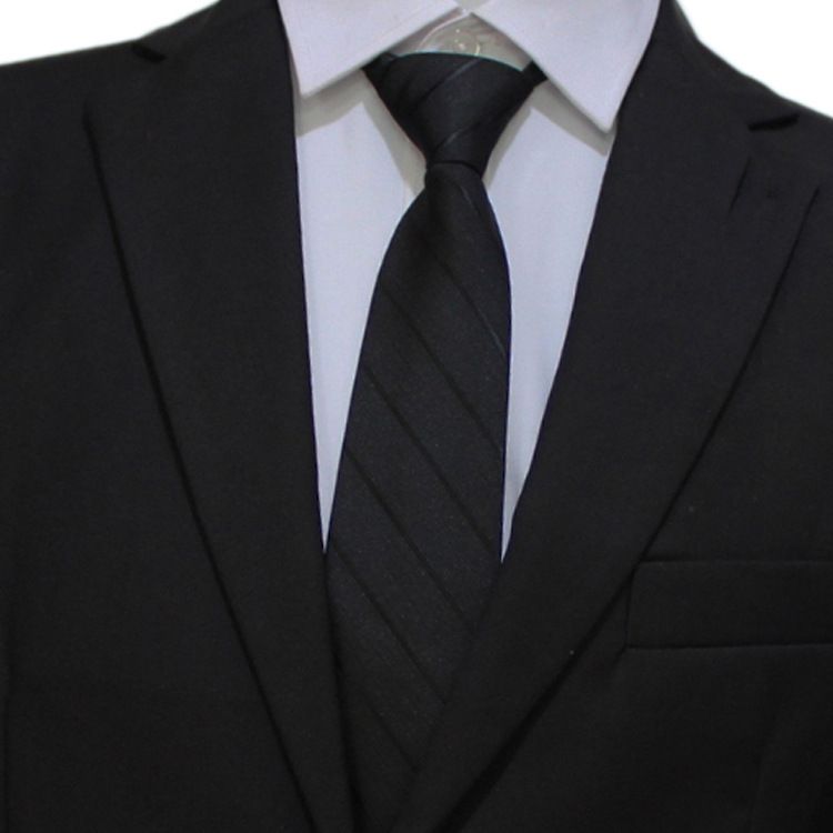 Cerniera sottile a righe da uomo per sposo, matrimonio, blu e nero, comoda, senza lacci, facile da tirare, abbigliamento formale da lavoro_voghion.com