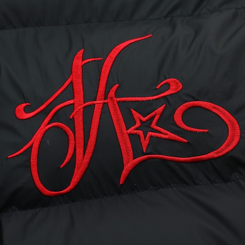 Chaqueta de algodón con capucha y cuello de piel bordada con letras góticas para hombre, moderna chaqueta de invierno gruesa con cuello alto desmontable_voghion.com