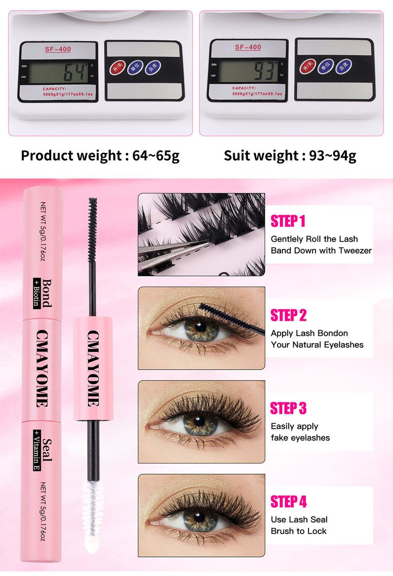 False Eyelashes Large Capacity 540 Clusters Of D Curled Thick False Eyelashes Book Set Hot Melt Segmented Mixed Eyelashes_voghion.com