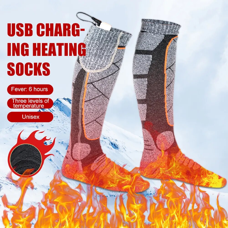 Calentador de pies térmico de invierno para hombre, recargable, para deportes al aire libre, esquí, calcetines cálidos para motos de nieve y esquí_voghion.com